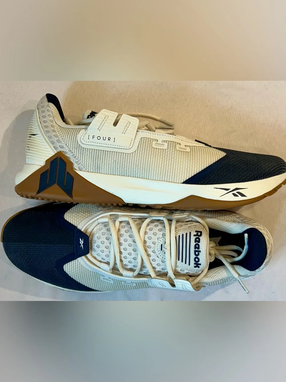Reebok Men's JJ Watt Season IV Beige and Navy Training Sneakers